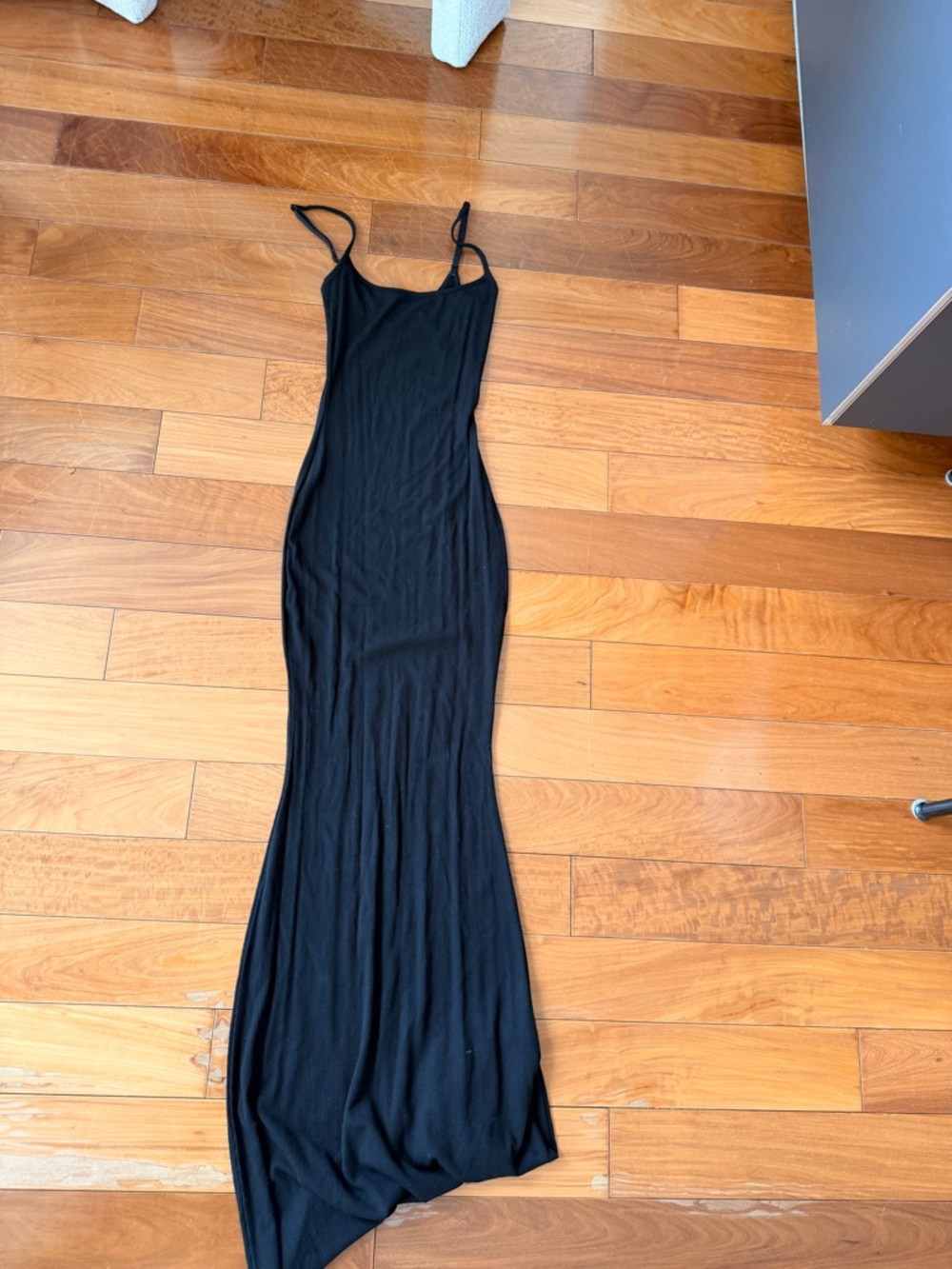 SKIMS Black Spaghetti-Strap Maxi Dress